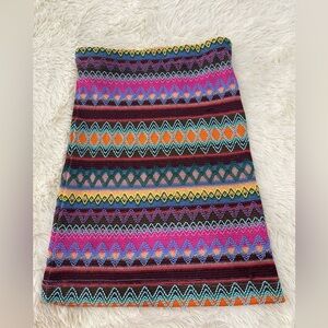 Free People Vibrant Multicolor A-Line Skirt
